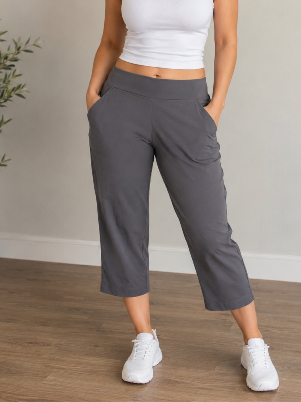 Columbia Gray Cropped Wide-Leg Active Capris